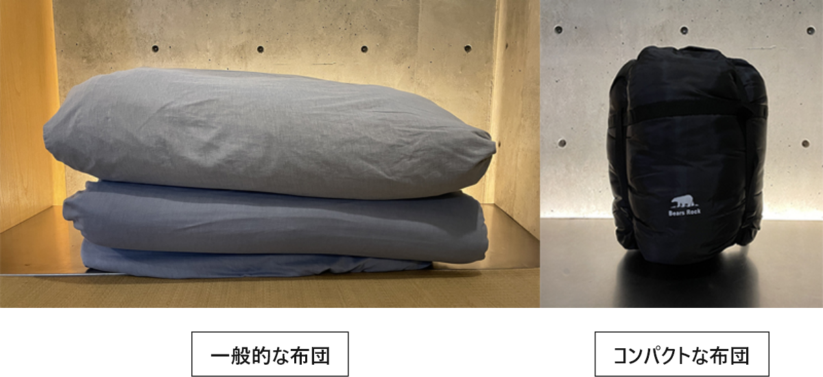 一般的な布団　コンパクトな布団